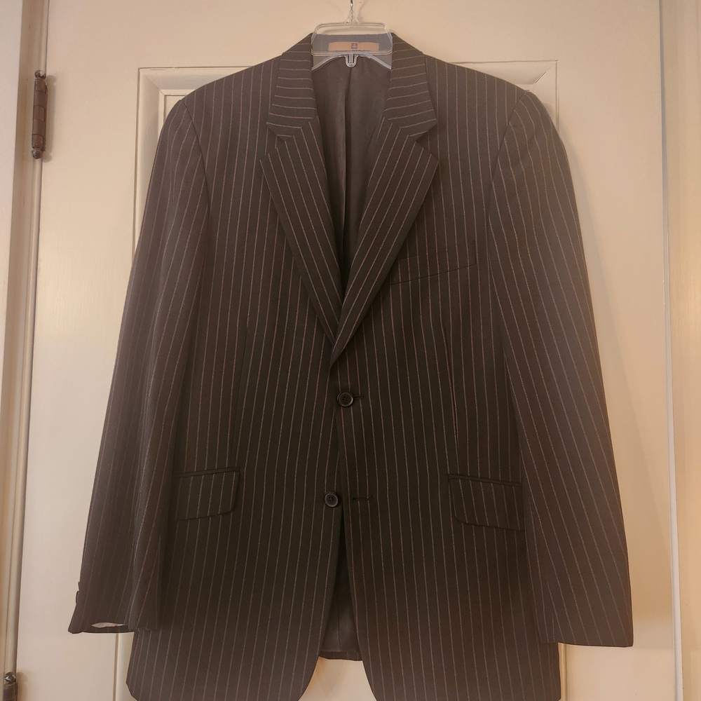 4 You Scandinavia Men's Pinstripe Blazer - Black With Red And White